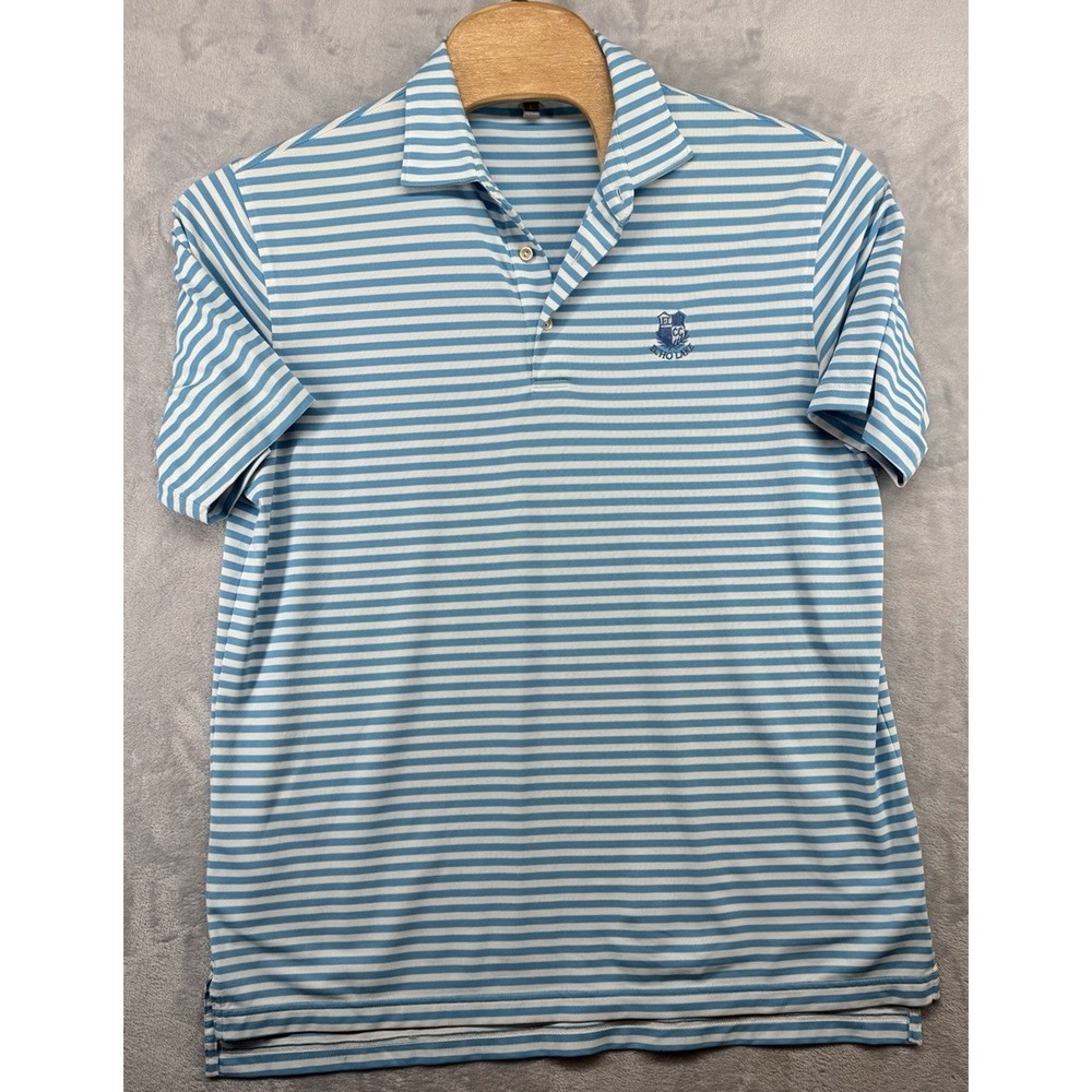 Peter Millar Summer‎ Comfort Blue Golf Polo Echo Lake Country Club Shirt Men's L
